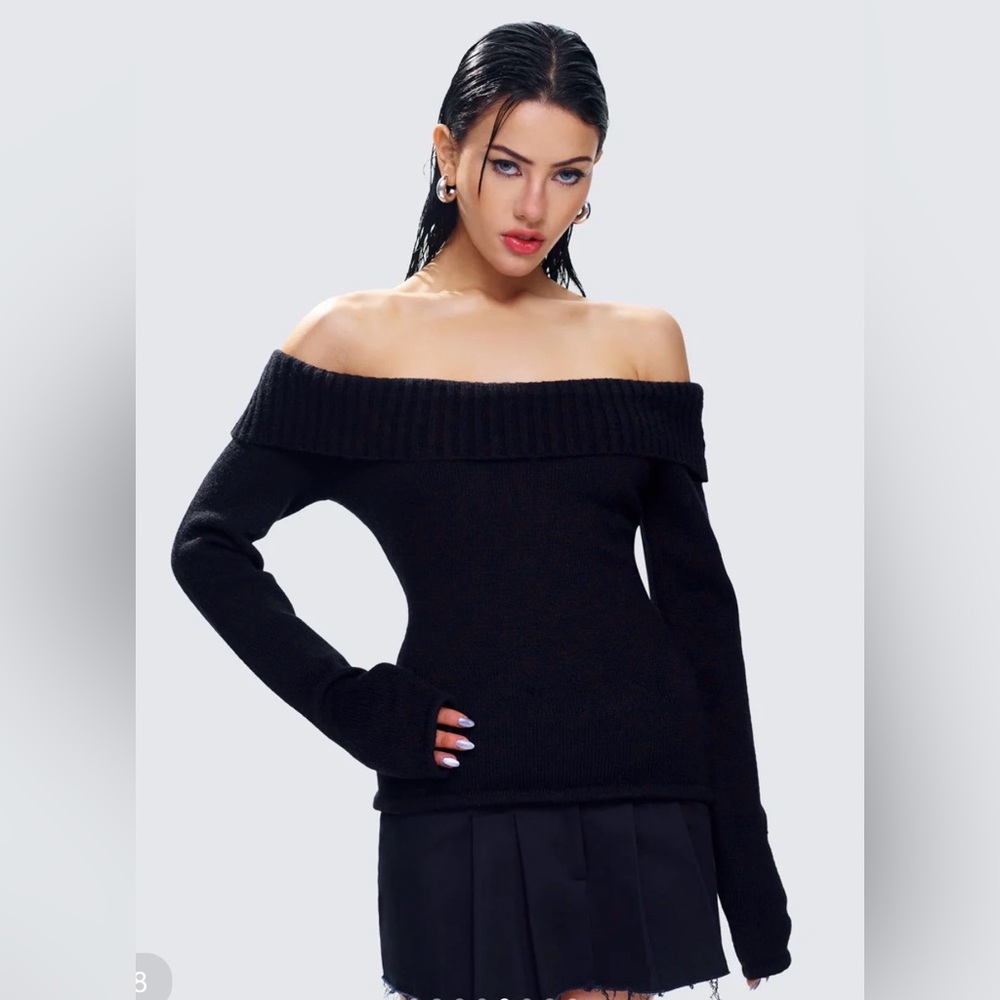 Finesse Lorraine Black Sweater Knit Top 2X/3X CC21-16‼️LAST ONE LEFT